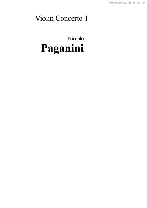 Partitura da música Paganini – Violin Concerto D Major