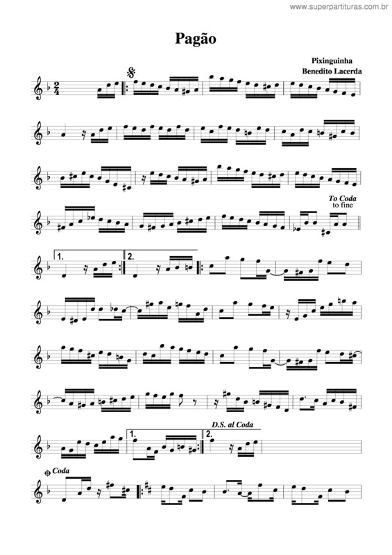 Partitura da música Pagão