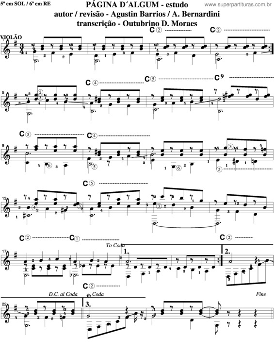 Partitura da música Pagina D´Album