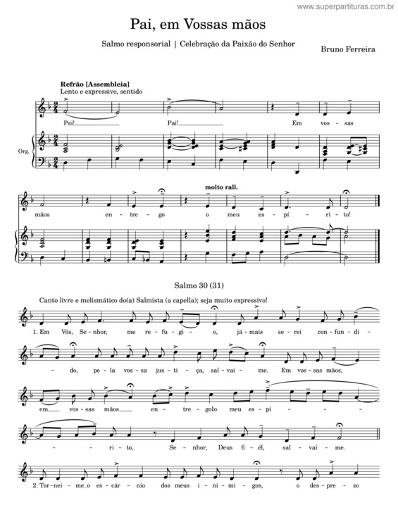 Partitura da música Pai, Em Vossas Mãos