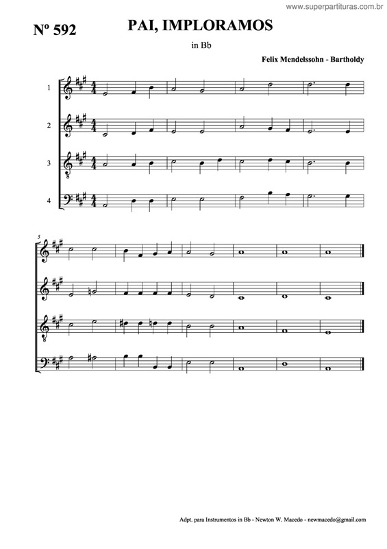 Partitura da música Pai, Imploramos