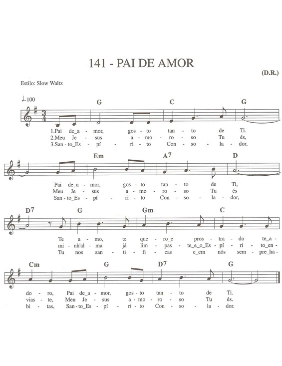 Partitura da música Pai De Amor