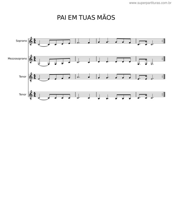 Partitura da música Pai Em Tuas Mãos