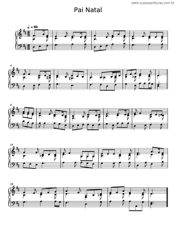 Partitura da música Pai Natal