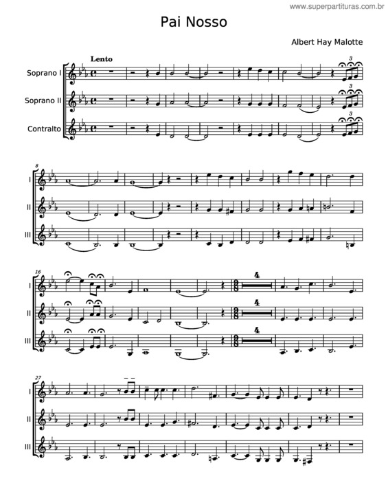 Partitura da música Pai Nosso – Albert Hay Malotte