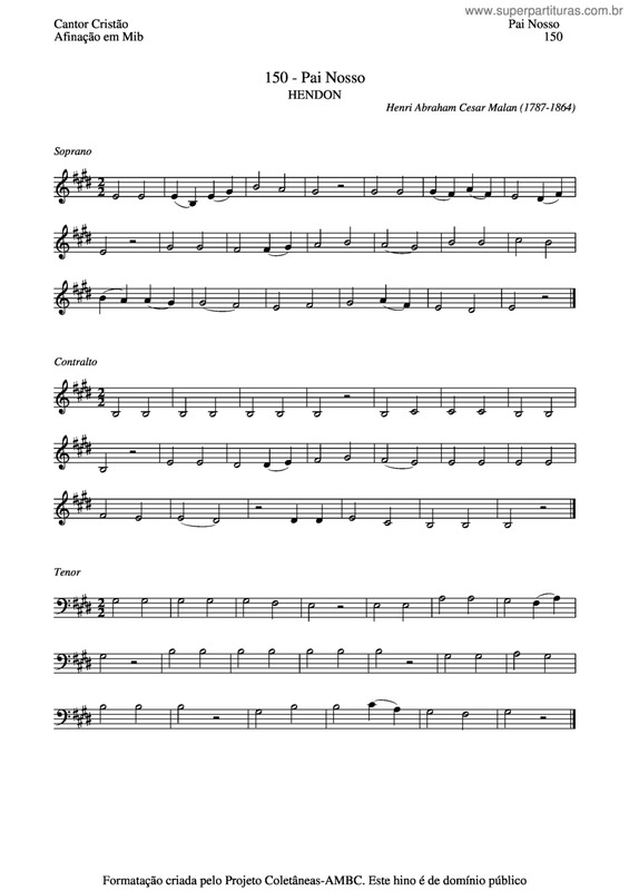 Partitura da música Pai Nosso v.11