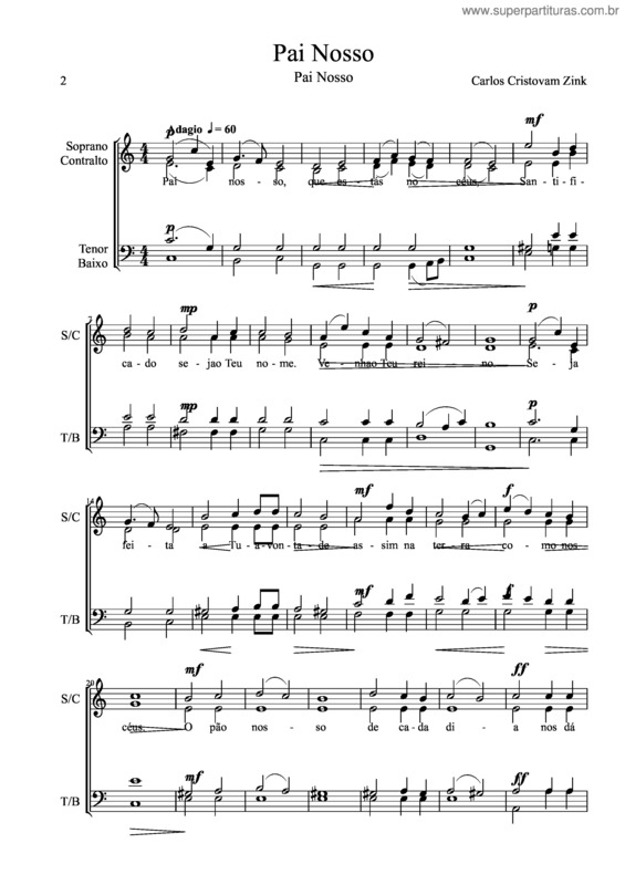 Partitura da música Pai Nosso v.22
