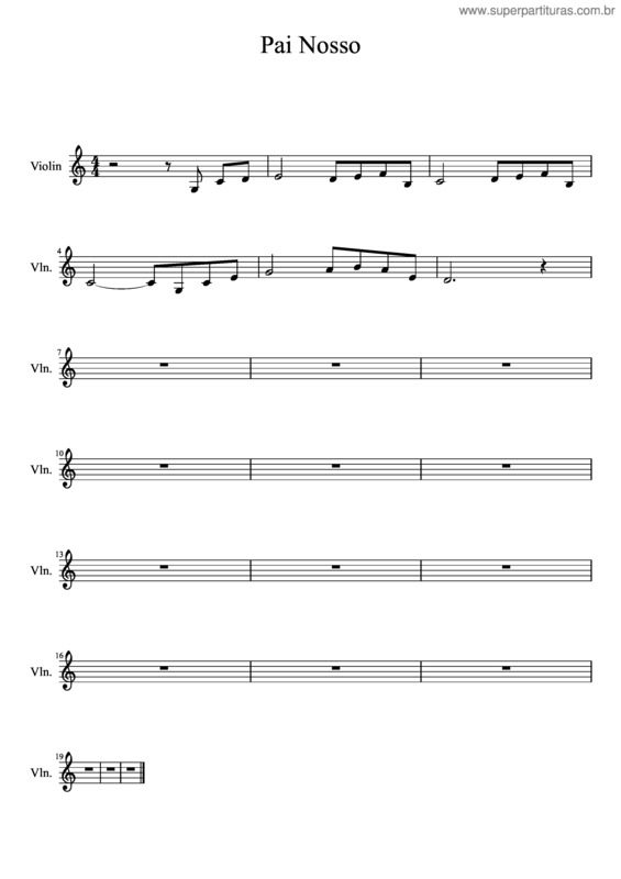 Partitura da música Pai Nosso v.24