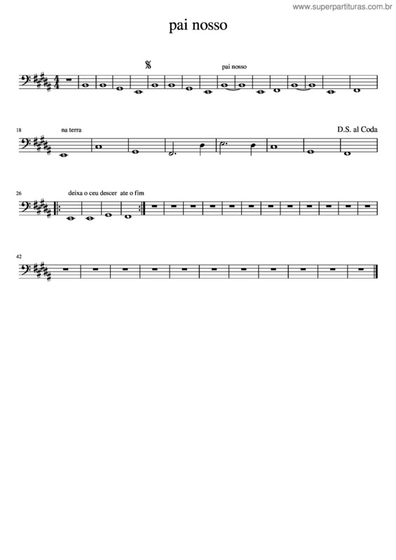 Partitura da música Pai Nosso v.28
