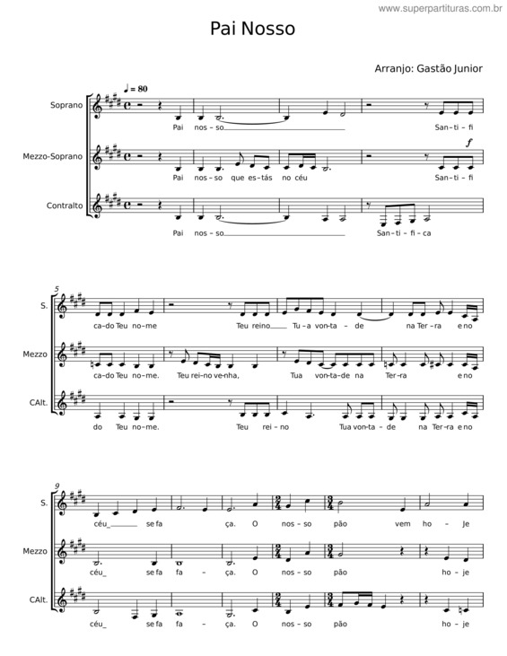 Partitura da música Pai Nosso v.30