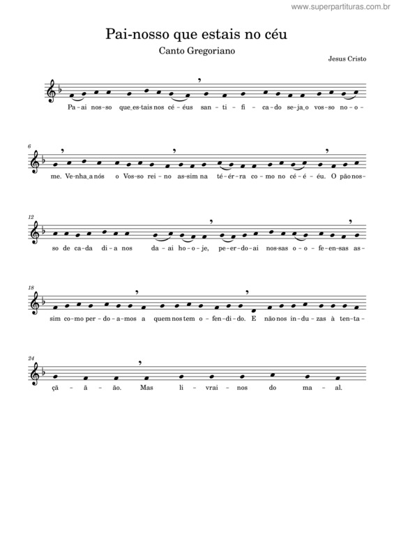 Partitura da música Pai–Nosso v.31