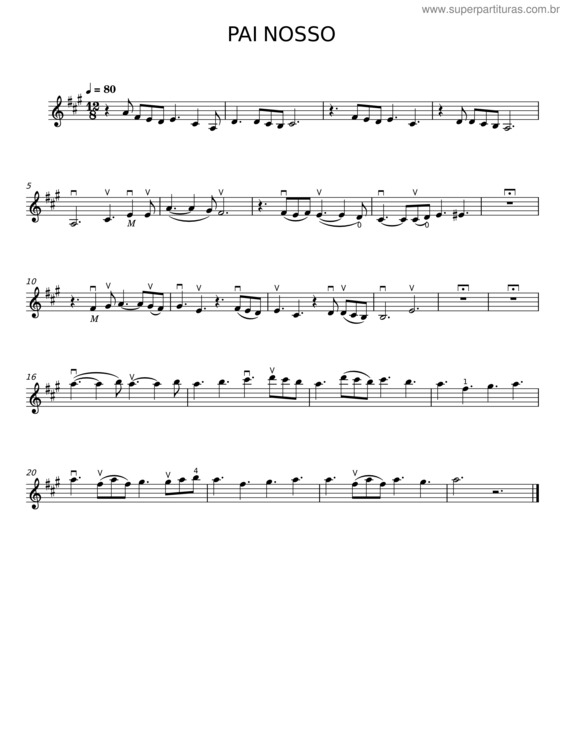 Partitura da música Pai Nosso v.32
