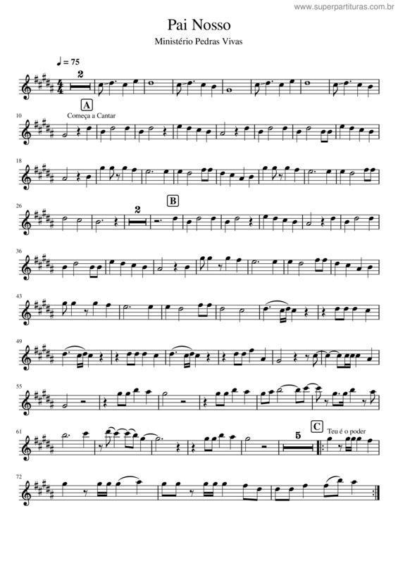 Partitura da música Pai Nosso v.33