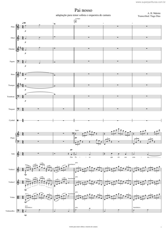 Partitura da música Pai Nosso v.39