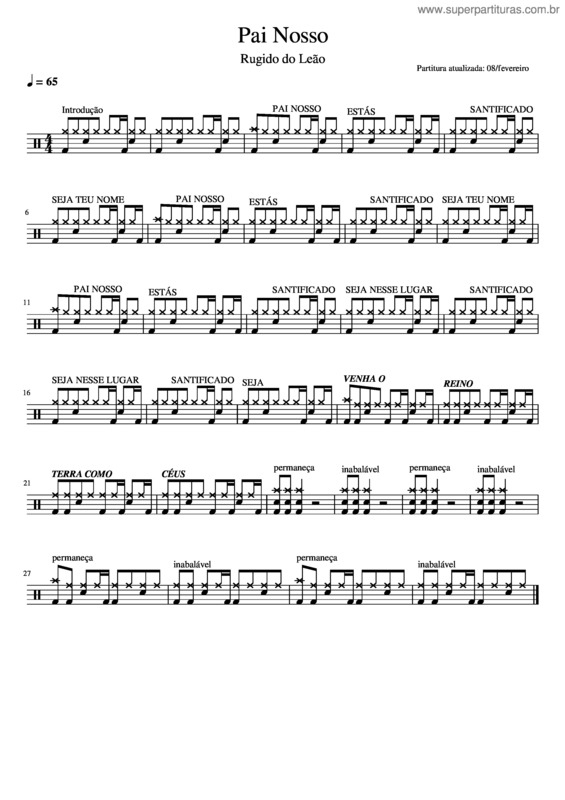 Partitura da música Pai Nosso v.40