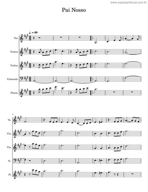 Partitura da música Pai Nosso v.43