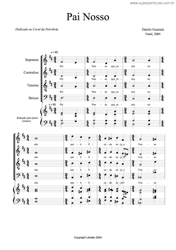 Partitura da música Pai Nosso v.5