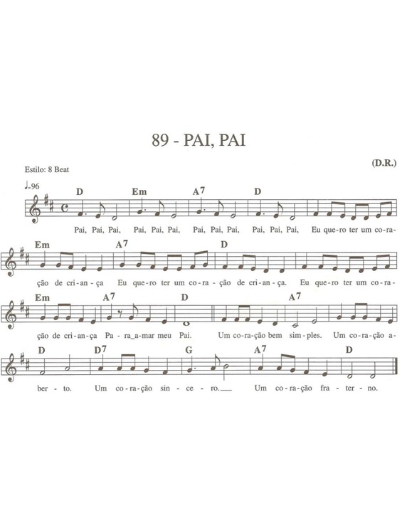 Partitura da música Pai Pai