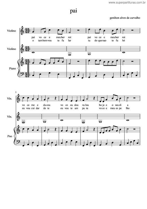 Partitura da música Pai v.14