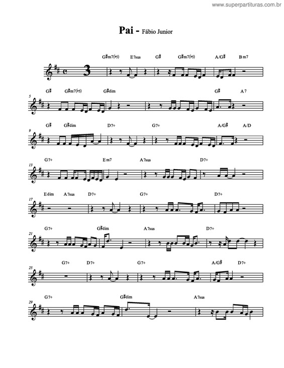 Partitura da música Pai v.3