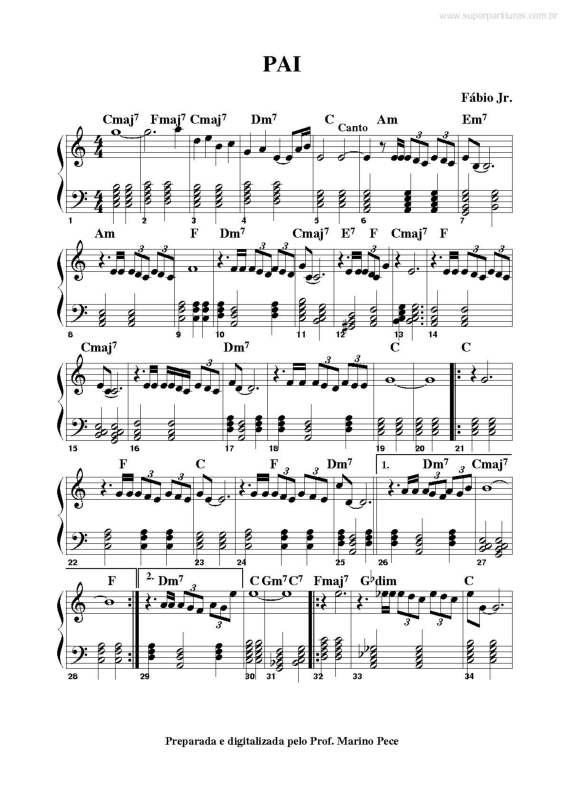 Partitura da música Pai