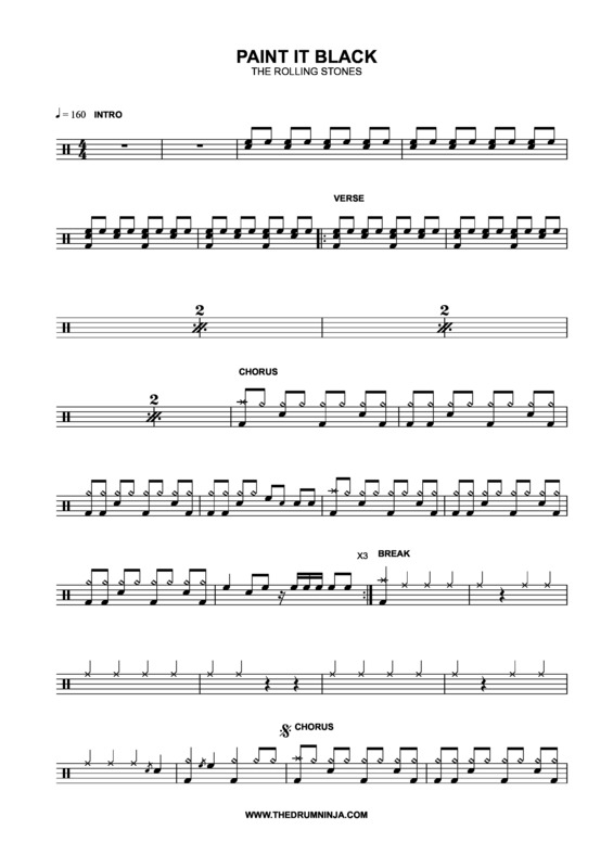 Partitura da música Paint It, Black