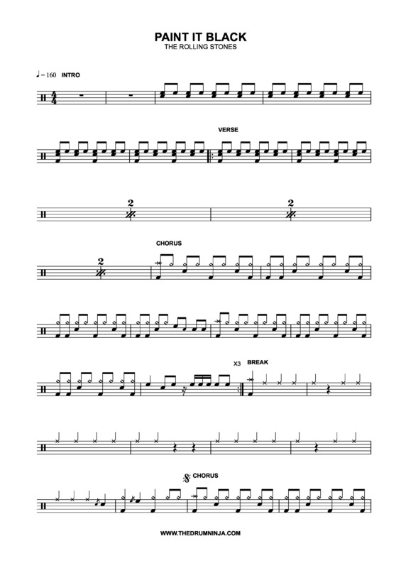 Partitura da música Paint It, Black