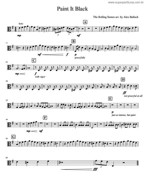 Partitura da música Paint It Black – Viola