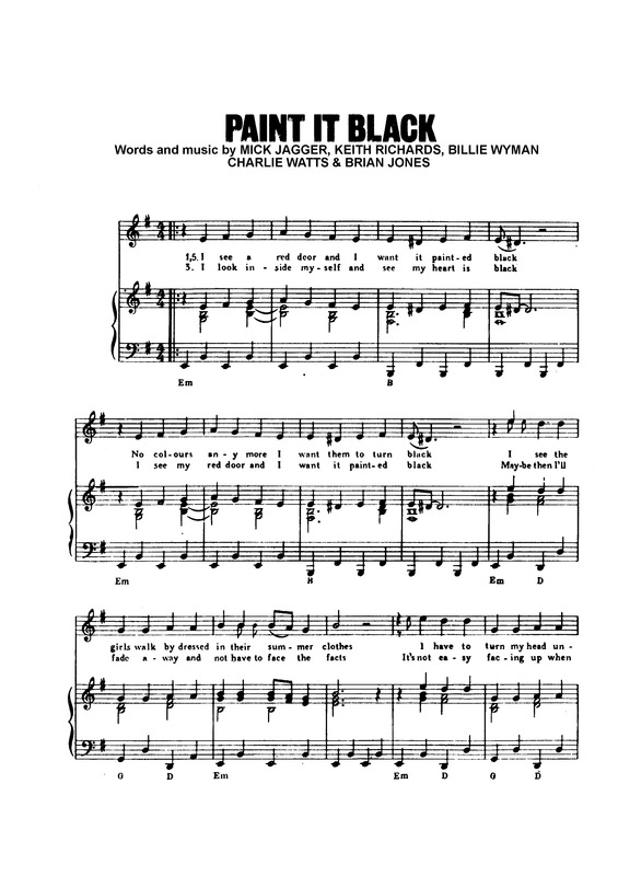 Partitura da música Paint It Black v.2