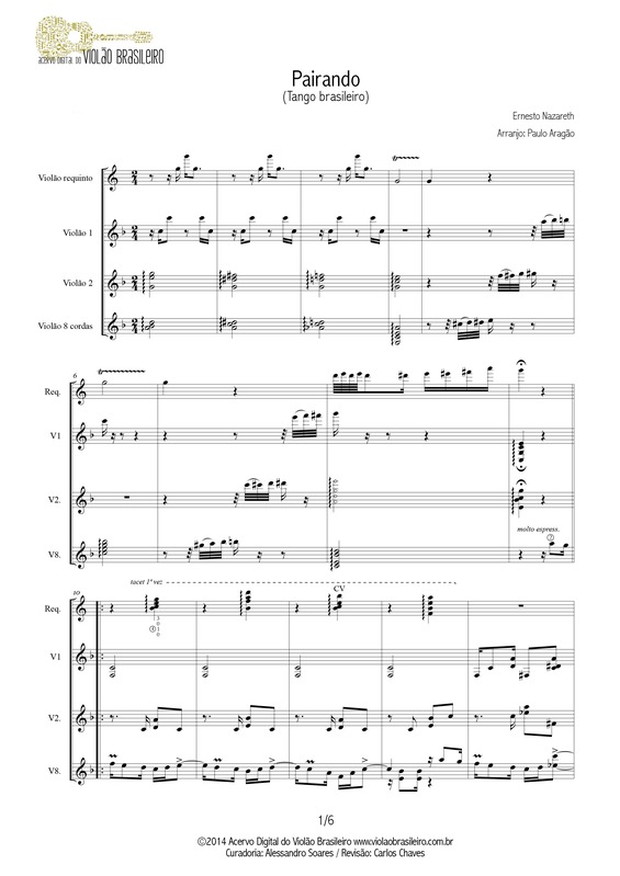 Partitura da música Pairando v.2