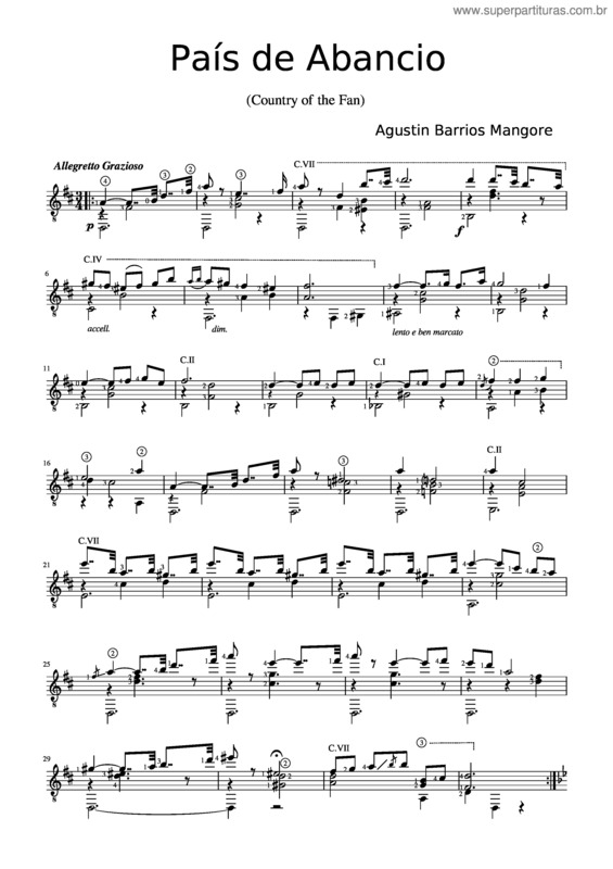 Partitura da música País De Abancio