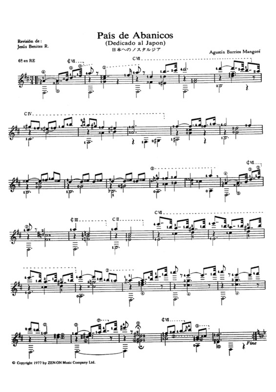 Partitura da música País De Abanicos