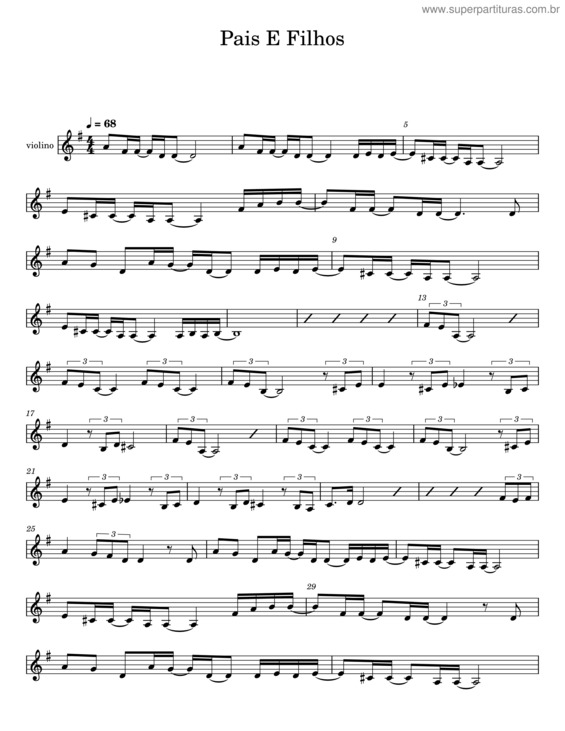 Partitura da música Pais E Filhos v.11