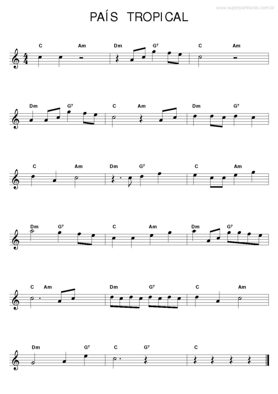 Partitura da música País Tropical