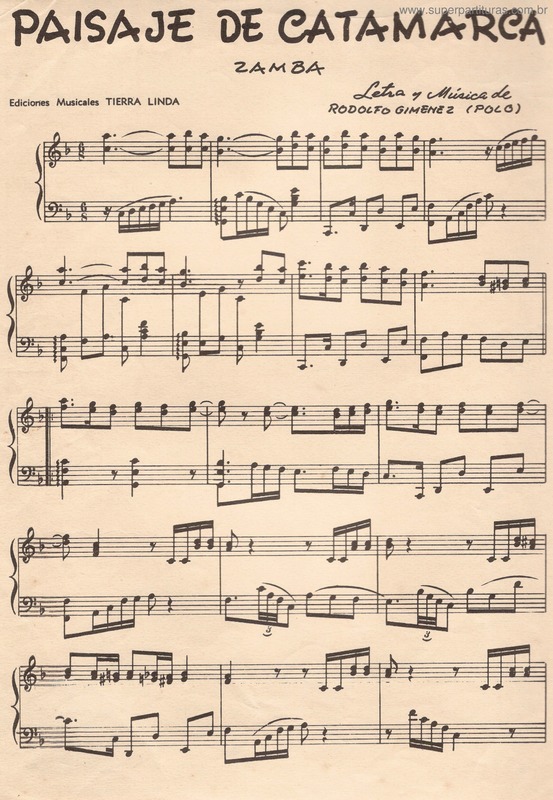 Partitura da música Paisaje De Catamarca