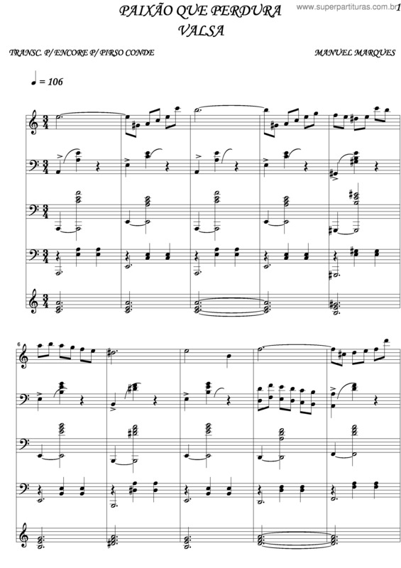 Partitura da música Paixão Que Perdura v.2