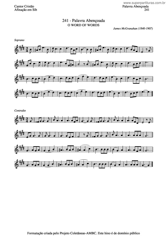 Partitura da música Palavra Abençoada v.2