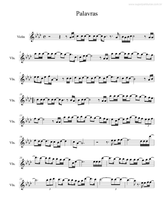 Partitura da música Palavras v.2