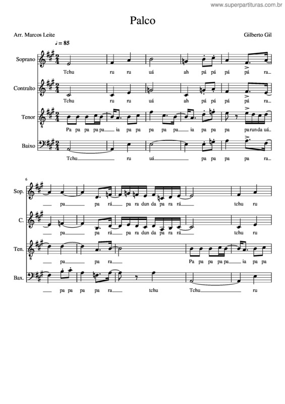 Partitura da música Palco  Musescore