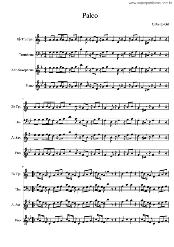Partitura da música Palco  Todos