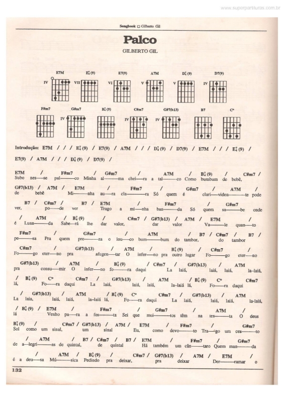 Partitura da música Palco