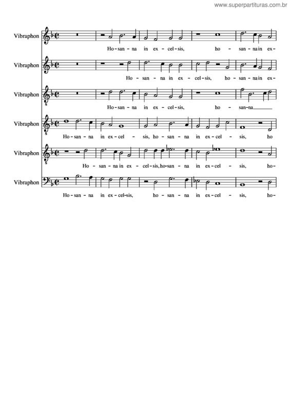 Partitura da música Palestrina; Missa Sine Nomine; Hosanna In Excelsis