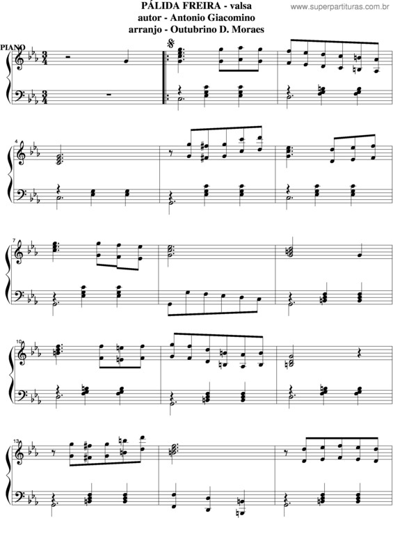 Partitura da música Pálida Freira v.4