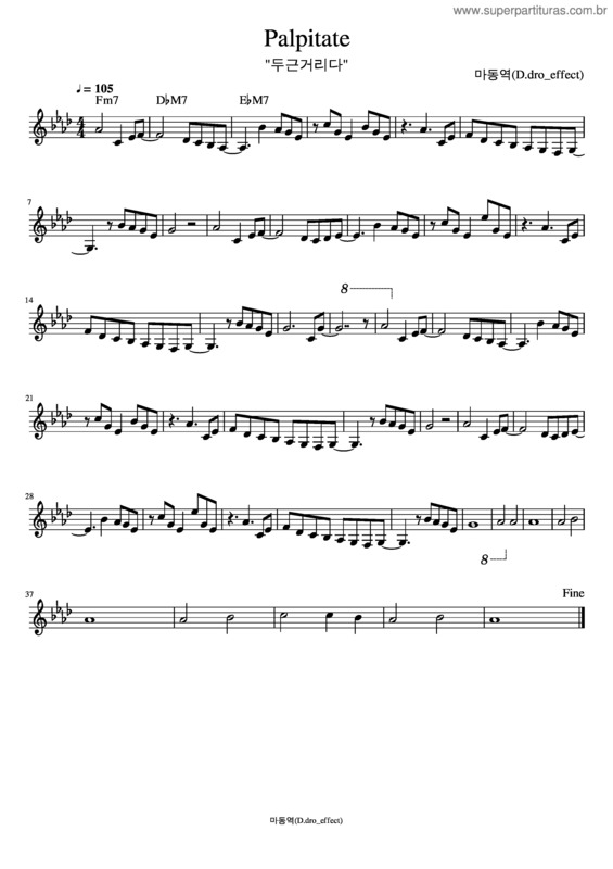 Partitura da música Palpitate