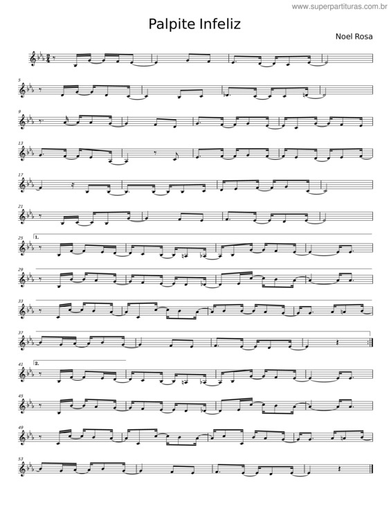 Partitura da música Palpite Infeliz – Noel Rosa