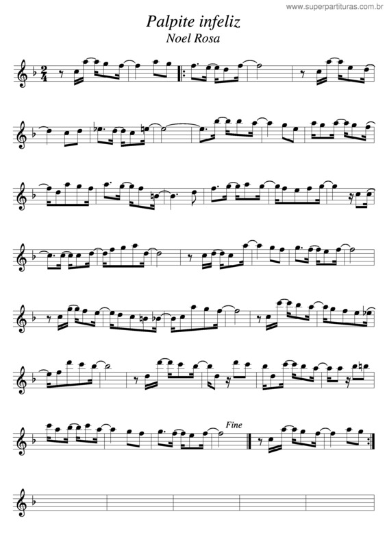 Partitura da música Palpite Infeliz v.2