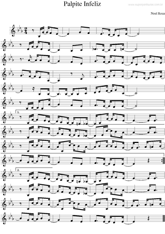 Partitura da música Palpite Infeliz