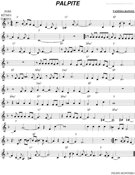 Partitura da música Palpite