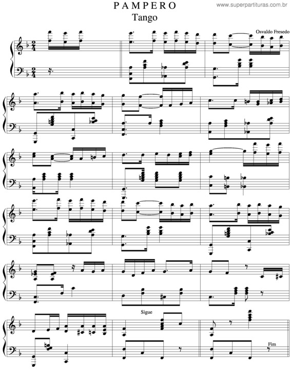 Partitura da música Pampero v.2
