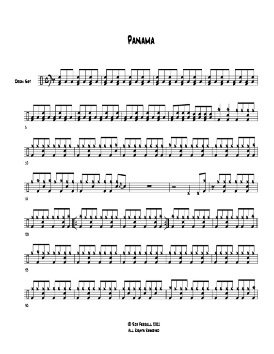 Partitura da música Panama